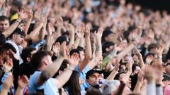 Aficionados del Celta, durante el duelo ante el Mallorca del domingo.