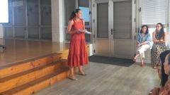 Patricia Galego durante la charla.