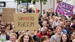 Manifestaci�n contra el racismo en Berl�n en agosto del 2018, tras un ataque de tintes xen�fobos