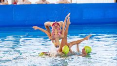 Campeonato de Espa�a de Invierno de Nataci�n Art�stica Alev�n e Infantil en la piscina de R�as do Sur de Pontevedra