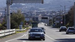 Carretera N-525 a su paso por el t&eacute;rmino municipal de Ourense.
