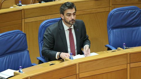 Diego Calvo, en un pleno del Parlamento de Galicia