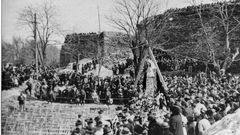 O 9 de abril de 1921 celebrouse un acto e unha festa pola colocaci�n da primeira pedra do Hospital de Santa Mar�a