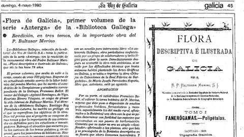 La Voz reedit en 1980 dentro de la Biblioteca Gallega, la Flora descriptiva e ilustrada de Galicia, de Merino.