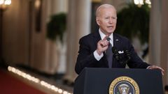 Joe Biden durante su discurso a la naci�n sobre los recientes tiroteos en Estados Unidos.