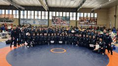Selecciones gallegas de lucha en el campeonato de Espaa de Carmona (Sevilla).