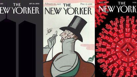 Distinta portdas de �The New Yorker�, en el centro, la de su centenario