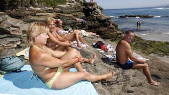 Tomando los ba�os de septiembre en A Rapadoira