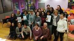 Representantes de las organizaciones firmantes del manifiesto feminista en la Casa de Encuentros de las Mujeres de Gij�n
