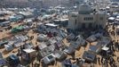 Uno de los campos de refugiados en Rafah, junto a la frontera con Egipto.