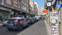 Intervenci�n policial en la calle Ervedelo de Ourense.