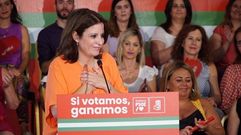 Adriana Lastra durante el acto electoral en Arcos de la Frontera.