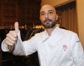 Manuel Dom�nguez, tras recoger su estrella. 