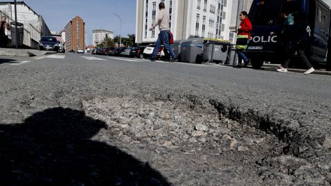 Baches en avenida del Ferrocarril