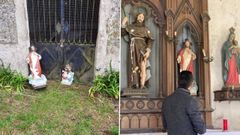 Las figuras robadas aparecieron a las puertas de la capilla del Balneario de Ponte Caldelas, donde luego fueron devueltas a su altar