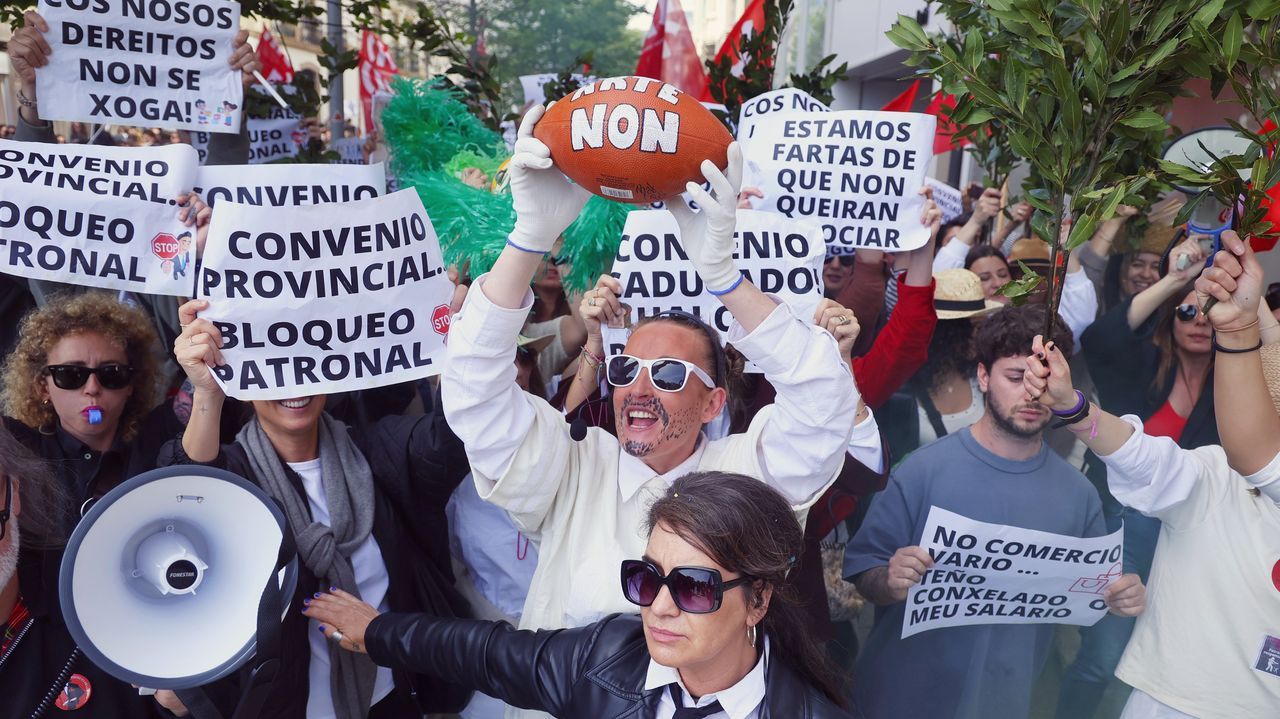 Segunda jornada de movilizaciones en el comercio textil y del calzado de A Coruña