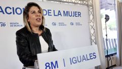 La presidenta del PP de Cartagena, Noelia Arroyo interviene en el acto central del PP con motivo del D�a Internacional de la Mujer en Cartagena, el pasado 7 de marzo.
