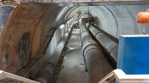 Estado final del t�nel�que conduce aguas las residuales bajo la r�a de Avil�s