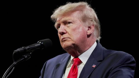 Donald Trump durante un evento del American Freedom Tour en Memphis, Tennessee