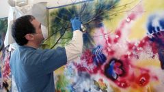 Las im�genes de la construcci�n del mural colectivo