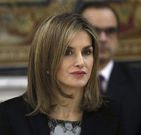 La reina de Espa�a, ayer.