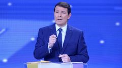 El candidato del PP a la Junta de Castilla y Le�n, Alfonso Fern�ndez Ma�ueco, en el debate de anoche.