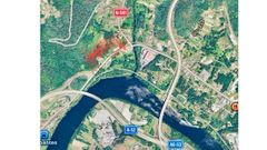 Plano con los viales y el �rea que el Concello de Punxin propone para crear un pol�gono industrial.