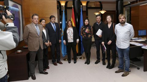 Im�genes de la reuni�n de Podemos Asturias y el Gobierno regional durante la negociaci�n de los Presupuestos de 2019