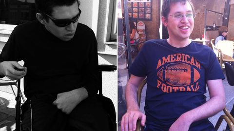 A la izquierda, A.R.S dos meses despu�s de haber llegado a Compostela. A la derecha, tres a�os despu�s