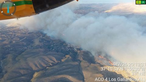 Imagen a�rea facilitada del incendio de Los Gallardos 