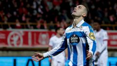 Luismi Cruz, durante un partido con el Deportivo en Riazor