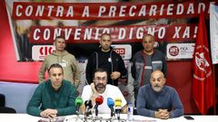 CIG, CC.OO. y UGT dieron este martes una rueda de prensa conjunta