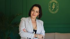 Luz Fern�ndez, en la inmobiliaria de lujo que abri� en Pontevedra hace un a�o.