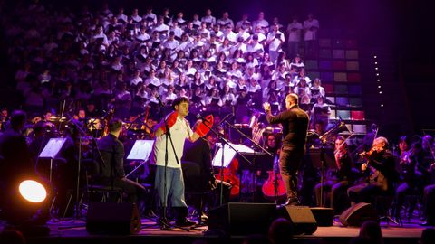 Momento en el que se interpret� una canci�n de �La sirenita�