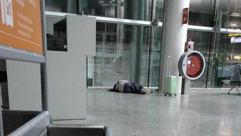 Foto de la espera en Lavacolla