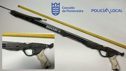 Imagen del fusil de pesca submarina requisado por la Polica Local de Pontevedra