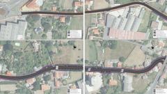 Planos de la nueva senda peatonal de Sigr�s, en Cambre, de algo m�s de 720 metros de longitud