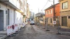 Estado actual de la Ra da Santia, con las obras paralizadas desde hace un par de meses