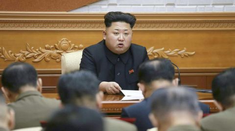 Kim Jong-un, presidiendo una reuni�n del Partido de los Trabajadores de Corea del Norte