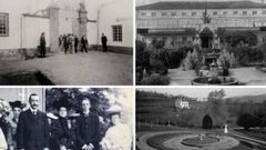 Arriba, visita real a la F�brica de Xuvia; abajo Alfonso XIII en San Sadurni�o.