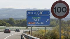 La A-54 tiene limitada la velocidad a 100 por hora entre O Picato y Montecalvo
