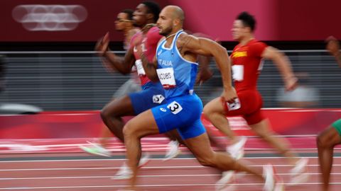 El italiano Lamont Marcell Jacobs, vencedor de los 100 metros lisos en Tokio