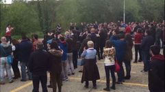 Recibimiento de la afici�n del Obradoiro a los jugadores