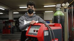 Mateo Rubal, en los talleres del IES Mar�a Sarmiento de Viveiro