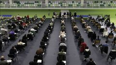 Imagen de la prueba que se desarroll� ayer en el pabell�n polideportivo de A Pinguela