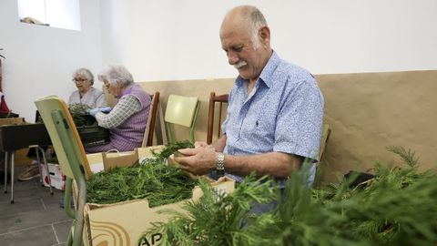 Uno de los pocos hombres que participa en estos preparativos. 