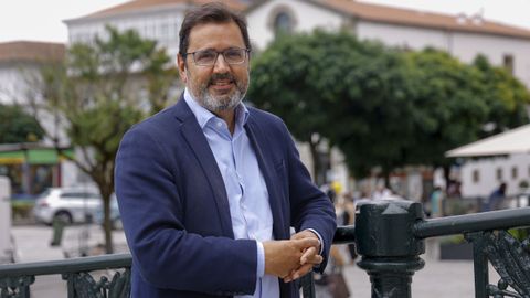 Javier G&aacute;ndara, ayer en Betanzos, localidad natal del presidente de las aerol&iacute;neas en Espa&ntilde;a. 