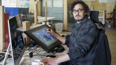 O ilustrador Miguel Robledo, no coworkin Ben Com�n Espazo de Allariz