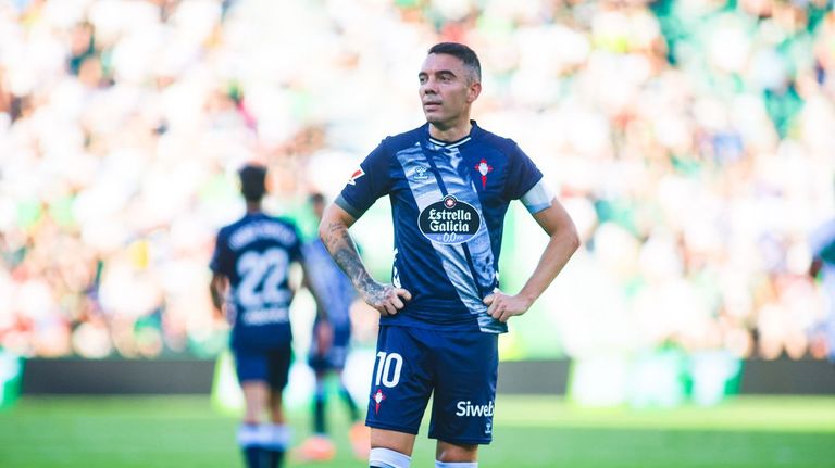 Iago Aspas, durante un encuentro con el Celta