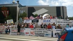 Protestas de la Asamblea de Trabajadores en Lucha en la inauguraci�n de la FIDMA 2017